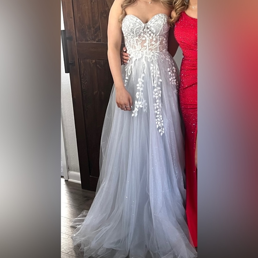 GB Icy Blue Prom Dress
